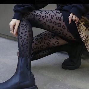 1pair Leopard Print Tights Women Lingerie Ladies Pantyhose Shaping Leggings.